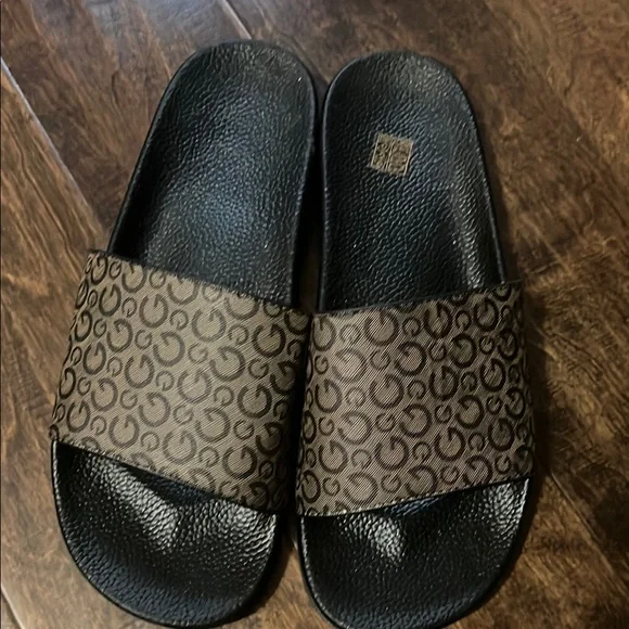 Brown and Black Patterned Slides - Picture 1 of 3